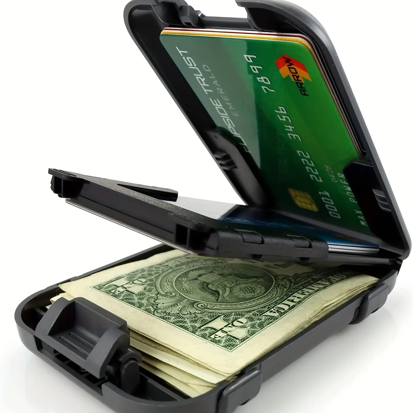 Index Card Holder - Dompet logam pria, dompet minimalis blok