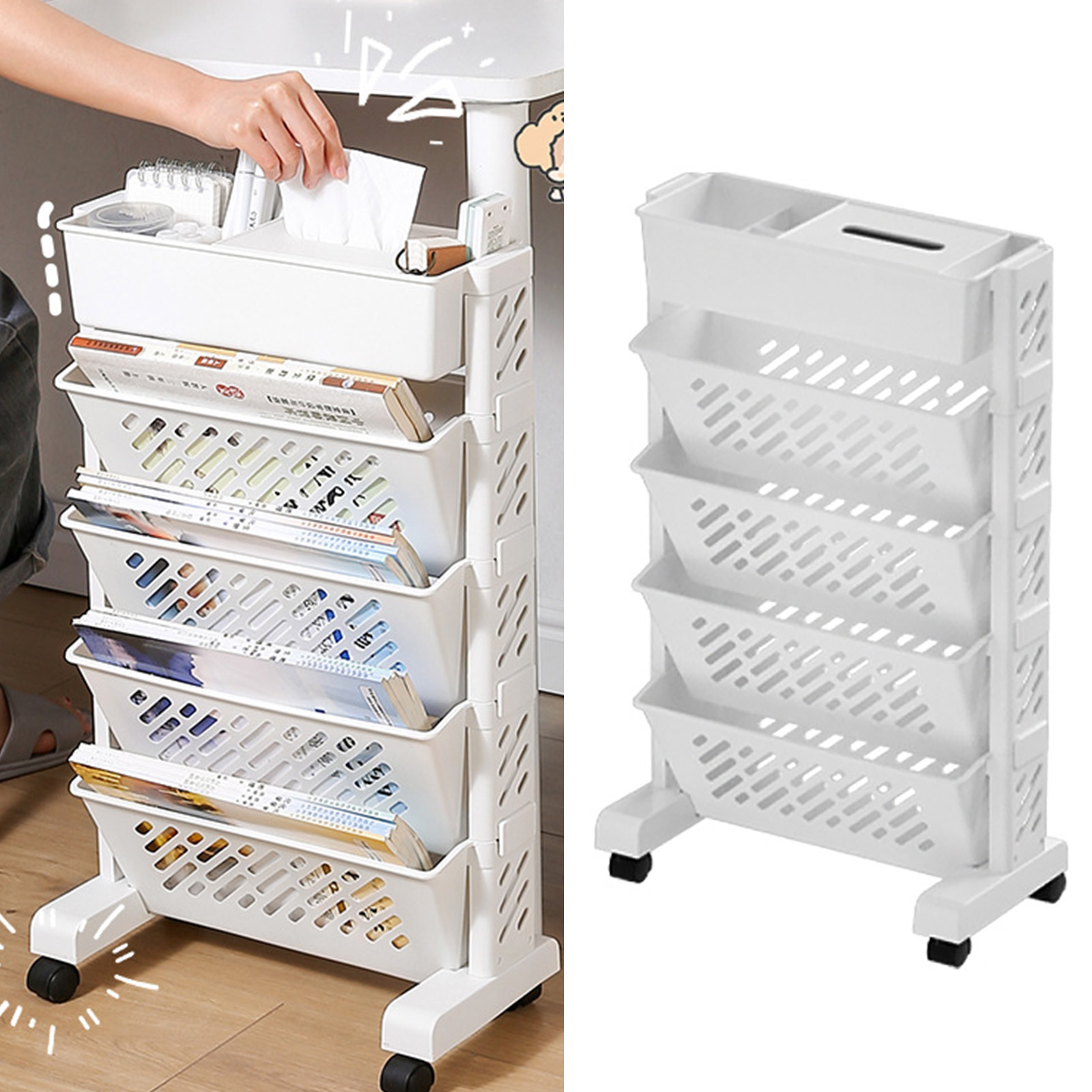 Rak buku bergerak kapasitas be - Magazine Holder Rack ulasan dan harga
